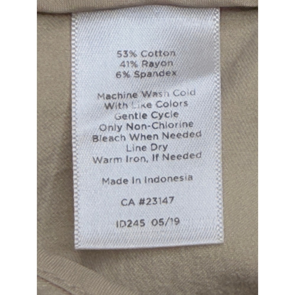 Talbots Chatham Ankle Pants Womens 16 Beige Khaki Side Zip Straight Leg Stretch - Picture 8 of 9
